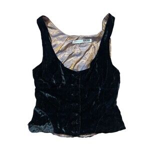 VTG necessary objects ady gluck-frankel velvet top Y2K Grunge Sz S